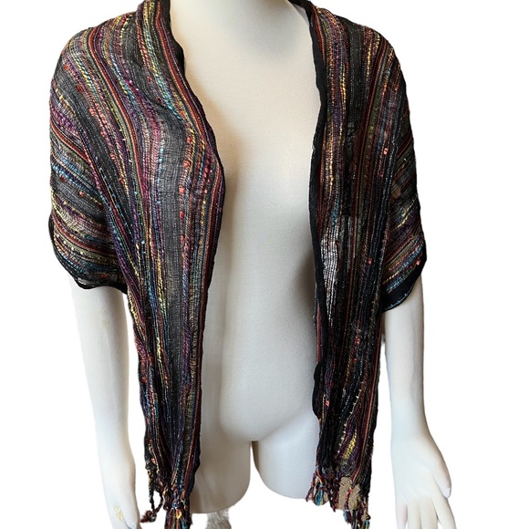 All Jazzed Up Multi-Color Long Scarf with Fringe - Picture 6 of 7